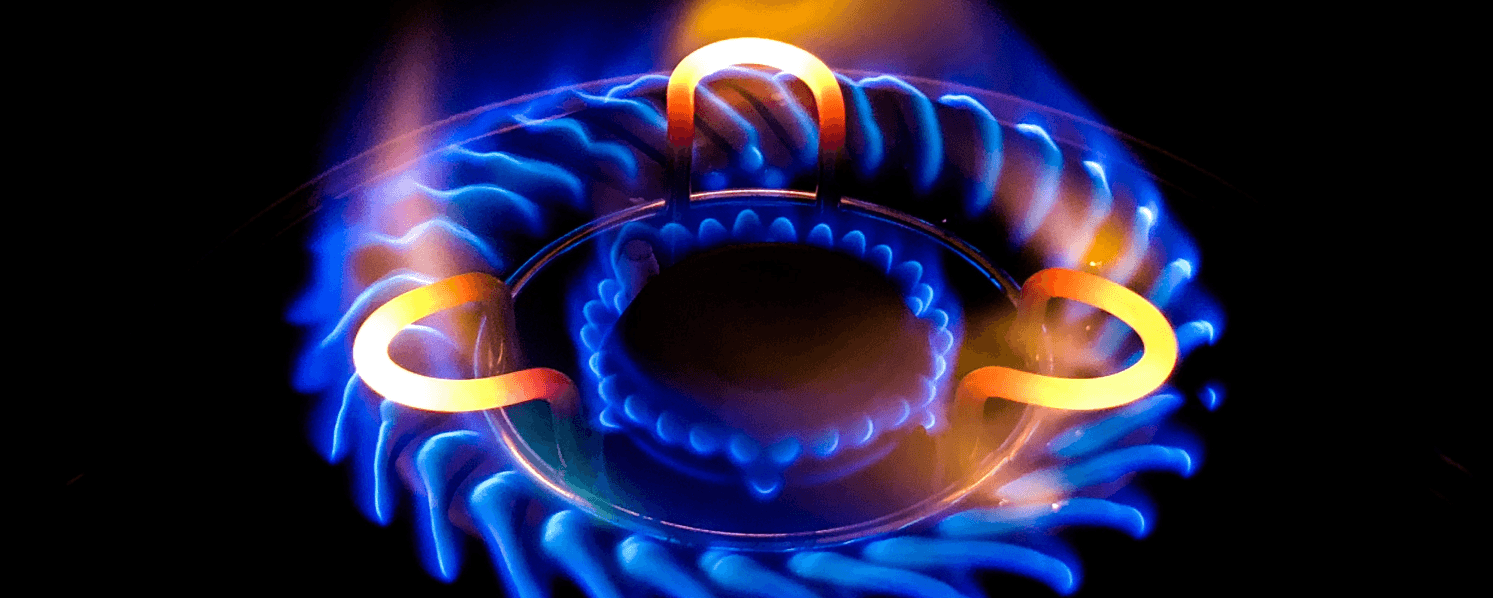 blue flame from gas burner